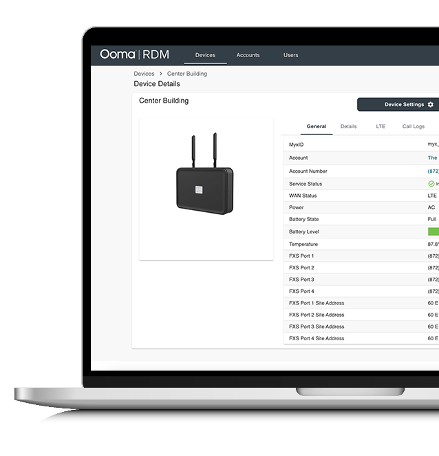 Individual AirDial Device Page