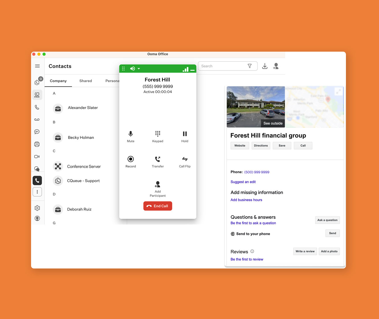 caller info match - google