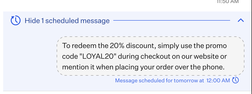 view scheduled message