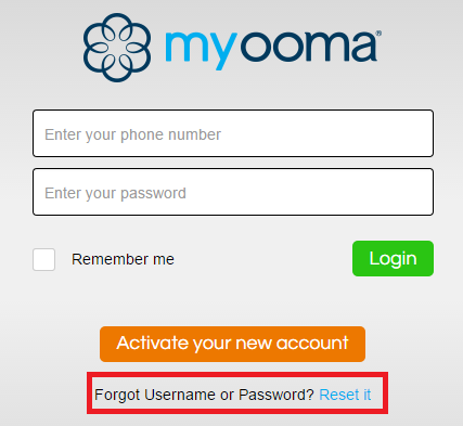 forgot password