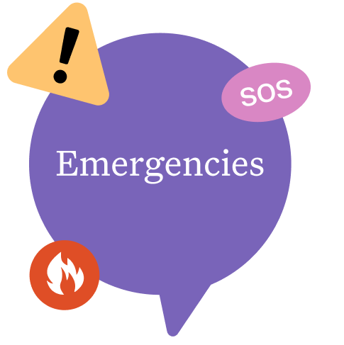 Emergency icons illustration