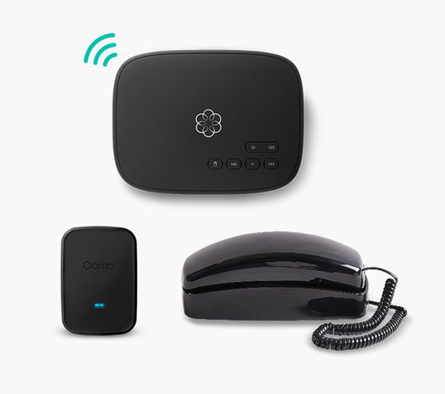 Ooma Black Trimline Phone