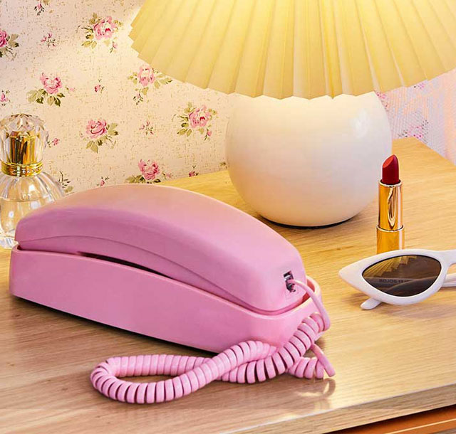 Ooma Pink Trimline Phone Lifestyle