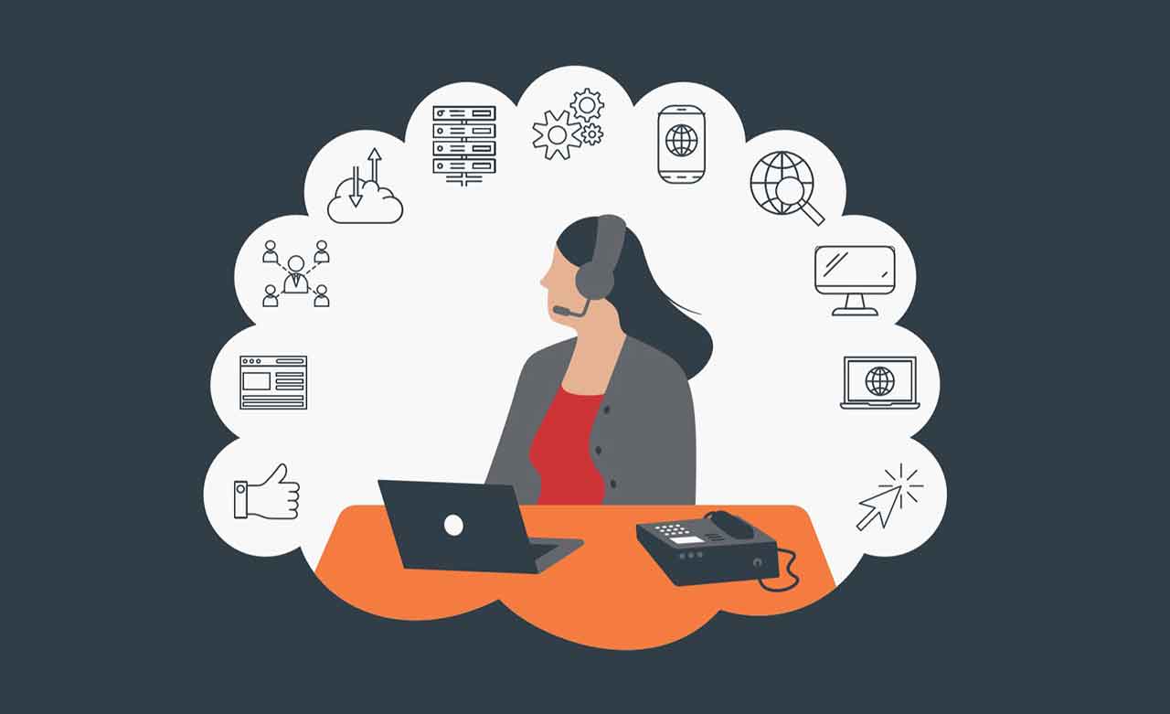 Integrated phone system illustration